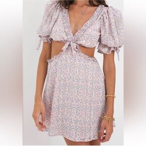 For Love & Lemons Chiffon Mini Dress